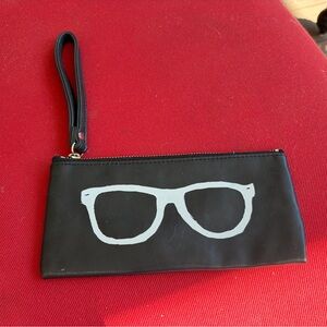 Bobbi Brown Black Wristlet with White Glasses Design